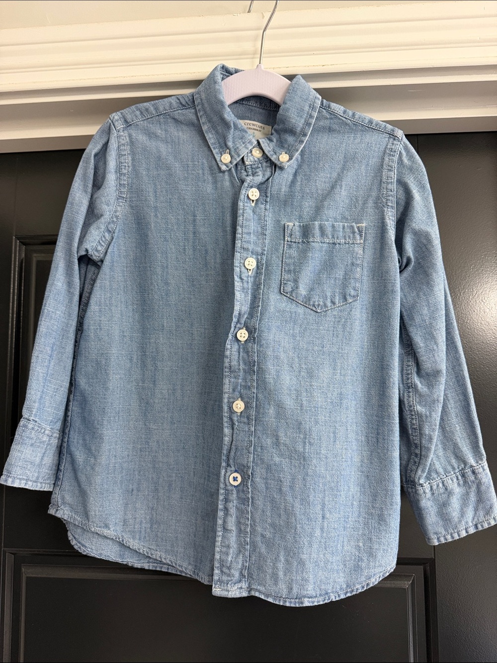 Crewcuts Light Blue Denim Button-Down Shirt for Boys